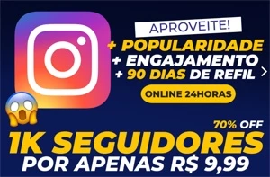 1k seguidores instagram por 10 reais