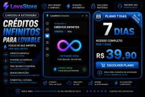 Extensão Lovable Créditos Infinitos | LovaStore - 7 dias - Inteligência Artificial