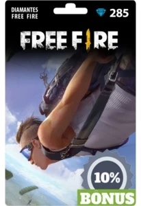 285 DIAMANTES FREE FIRE + 10% DE BÔNUS