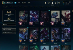 Bronze 2 com TODOS os Champs e 368 Skins ( MID / ADC / JG ) - League of Legends LOL