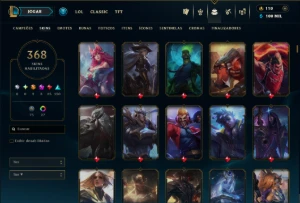 Bronze 2 com TODOS os Champs e 368 Skins ( MID / ADC / JG ) - League of Legends LOL