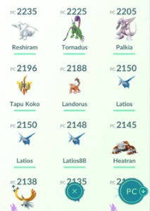 Pokémons Lendários, Ultracriaturas e comuns -Pokemon GO