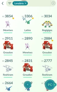 Pokémons Lendários, Ultracriaturas e comuns -Pokemon GO