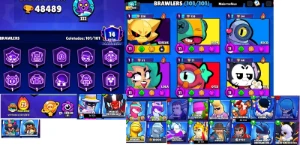 TODOS OS 102 BRAWLERS + 16 Maestrias + De 60 Skins - Brawl Stars