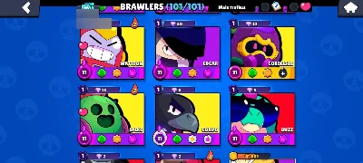 TODOS OS 102 BRAWLERS + 16 Maestrias + De 60 Skins - Brawl Stars