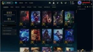 CONTA OURO 4 COM 146 CHAMPS E 94 SKINS. - League of Legends LOL