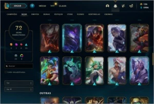 CONTA LEAGUE OF LEGENDS 120 CHAMPS 72 SKINS . SEASON 5 LOL