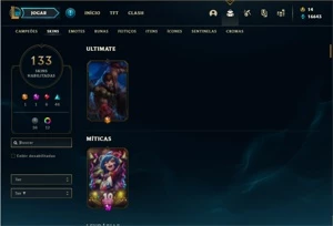 Conta prata 4 com 114 Champs e 133 Skins ( MAIN ADC ) - League of Legends LOL