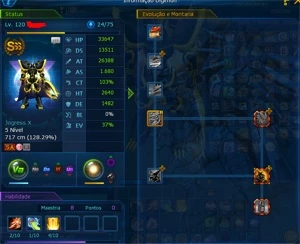 conta ladmo(lucemon)- AOX 5/5, Alter-S 6/6, Omegamon 4/5 - Digimon Masters Online