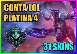 CONTA LOL 🌟 PLATINA 4 🌟 31 SKINS 🌟 87 CAMPEOES - League of Legends