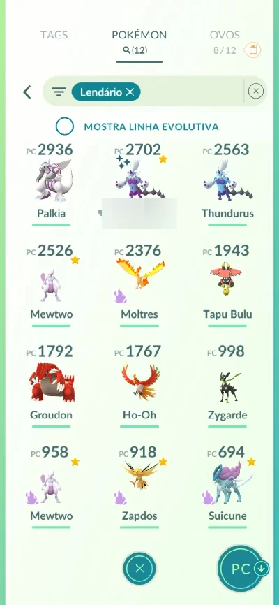 Conta Pokémon Go nível 42 24 shinys 12 lendários 5 míticos