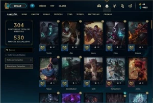 Conta Diamante 4 com 103 Champs e 230 Skins + 77 Cromas - League of Legends LOL