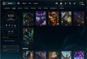 Conta Diamante 4 com 103 Champs e 230 Skins + 77 Cromas - League of Legends LOL