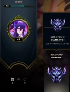 Conta D1 71% win rate - League of Legends LOL