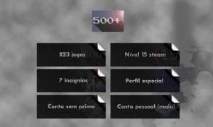 823 jogos, Nível 15 steam, perfil e miniperfil especial