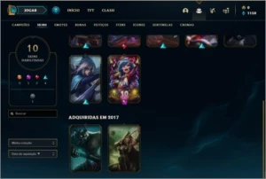 Conta unranked ( LEVEL 28 com 30 champs e 10 skins - League of Legends LOL
