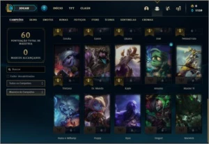 Conta unranked ( LEVEL 28 com 30 champs e 10 skins - League of Legends LOL