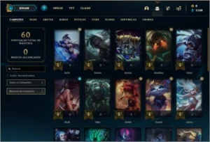 Conta unranked ( LEVEL 28 com 30 champs e 10 skins - League of Legends LOL