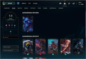 Conta unranked ( LEVEL 28 com 30 champs e 10 skins - League of Legends LOL