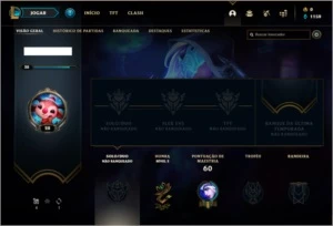 Conta unranked ( LEVEL 28 com 30 champs e 10 skins - League of Legends LOL