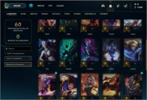 Conta unranked ( LEVEL 28 com 30 champs e 10 skins - League of Legends LOL