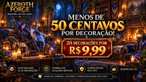 ⚒️ AZEROTH FORGE | Pacote de 20 Decorações de Housing - Blizzard
