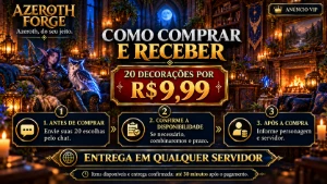 ⚒️ AZEROTH FORGE | Pacote de 20 Decorações de Housing - Blizzard