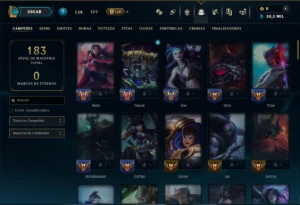 Ferro 1 com 90 Champs e 17 Skins ( Mais de 80 Jogos ) - League of Legends LOL