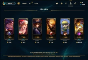 Conta ouro 4 com 26 Champs e 2 Skins + 1 Fragmento - League of Legends LOL