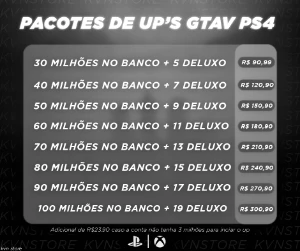 🔥 Up Gta Online Ps4 & Xbox │ 30 - 100 Milhões │ Mk2  🔥