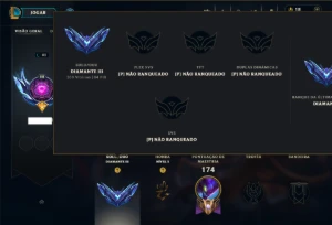 Diamante 3 com 95 Champs e 55 Skins ( JG / MID / ADC ) - League of Legends LOL