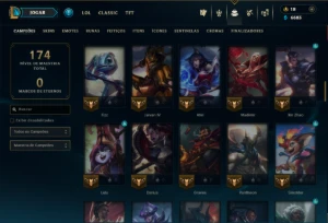 Diamante 3 com 95 Champs e 55 Skins ( JG / MID / ADC ) - League of Legends LOL