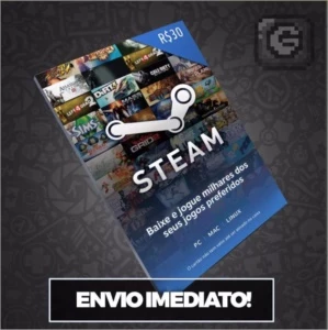 Steam Cartão Pré-pago R$30 Reais Crédito