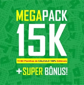 Mega Pack 15 Mil Planilhas + Curso Excel- Liberação Imediata - Planilhas e Dashboards