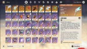 CONTA GENSHIN AR  58, 17 PERSONAGENS 5* e 8 ARMAS * - Genshin Impact