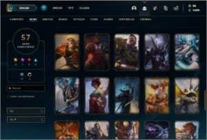 Conta unranked com 72 champs e 57 skins ( 5 vitoriosas ) - League of Legends LOL