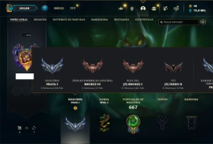 Prata 1 com TODOS os champs e 254 Skins + 2 Prestigios - League of Legends LOL