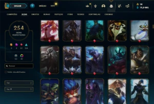 Prata 1 com TODOS os champs e 254 Skins + 2 Prestigios - League of Legends LOL