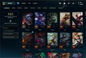 Conta Unranked com 110 Champs e 64 Skins - League of Legends LOL