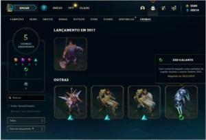 Conta Prata 2 com 114 Skins e 151 Champs + 2600 RP - League of Legends LOL