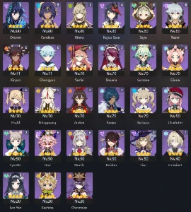 Conta Genshin Impact AR 60 + 34 personagens ★ T5 + Armas T5