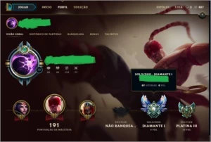 Conta D1 solo ; Plat3 flex ; MESTRE SEASON PASSADA! - League of Legends LOL