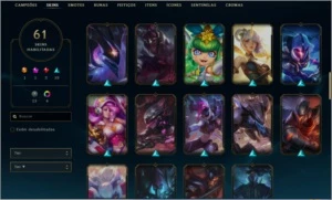 Conta nivel 116, ouro 2, 93 champ, 61 skins - League of Legends LOL