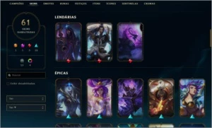 Conta nivel 116, ouro 2, 93 champ, 61 skins - League of Legends LOL