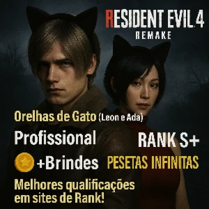Resident Evil 4 - Orelhas de gato Leon e Ada+PESETASPS4/PS5
