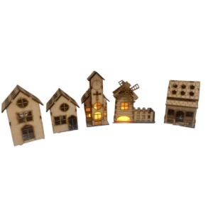 Kit 5 casinha em mdf com e sem luminaria, maquete,...