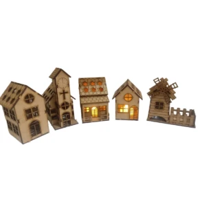 Kit 5 casinha em mdf com e sem luminaria, maquete,... - Artesanato e Personalizados