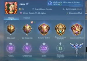 Conta mobile legends