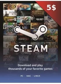 Gift Card Steam $5 USD - Steam