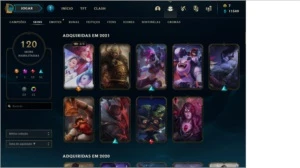 Conta League of Legends Diamante 3 120 skins LOL